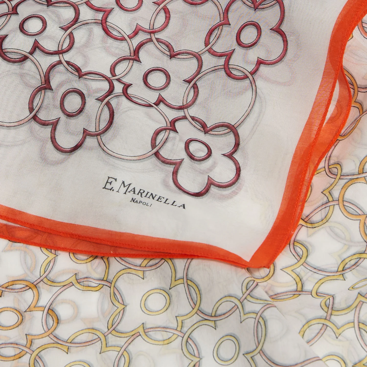 ORANGE STOLE IN COTTON VOILE AND SILK - Image 4