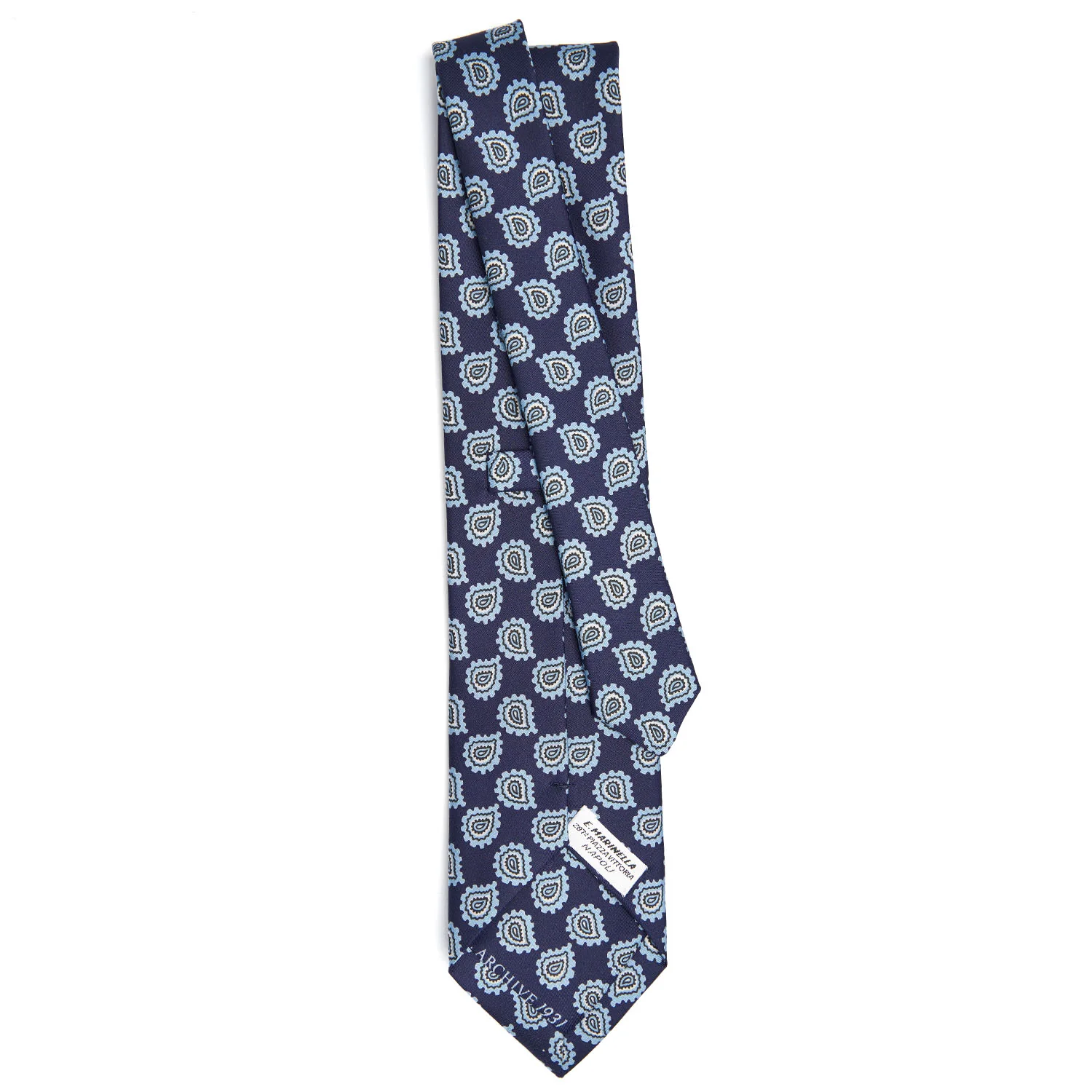 DARK BLUE SILK TIE - Image 3