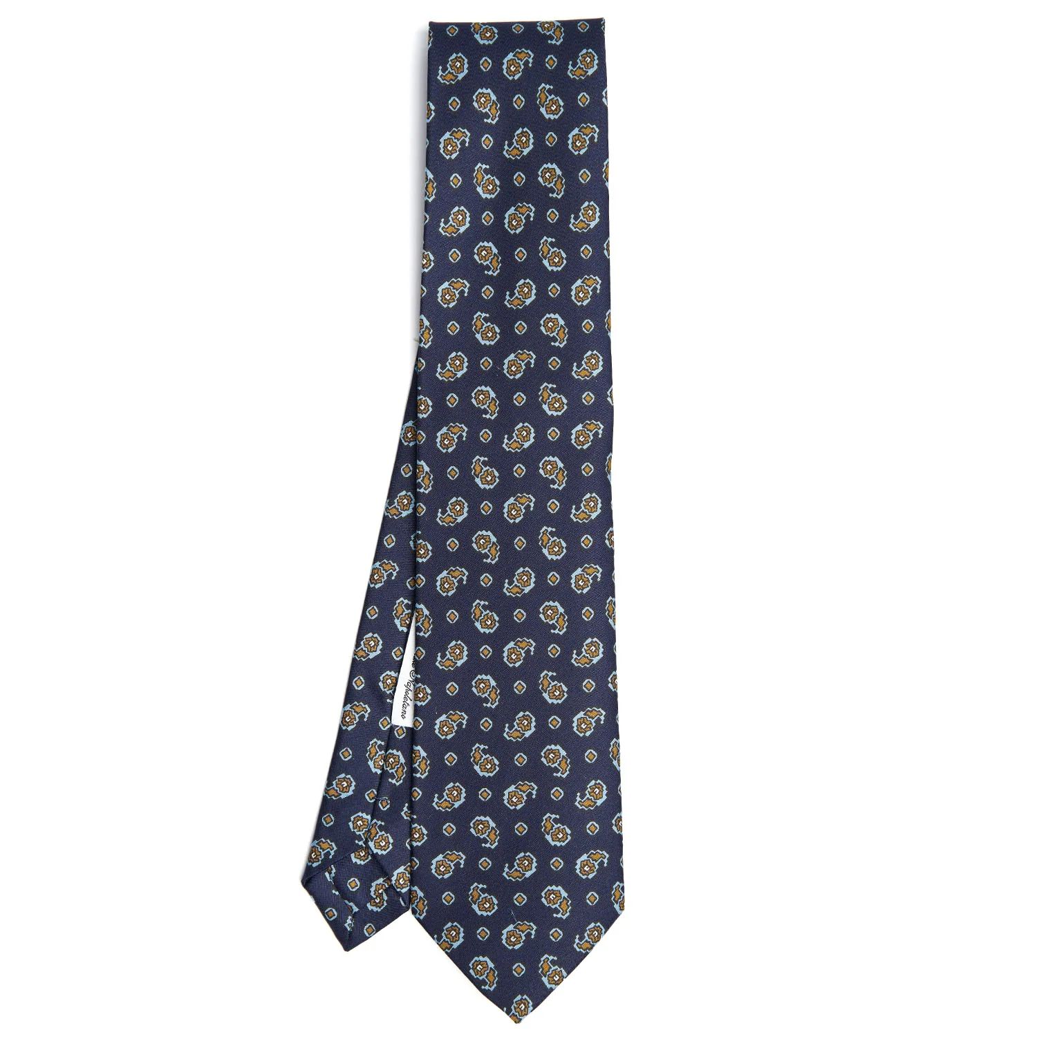 DARK BLUE SILK TIE - Image 6
