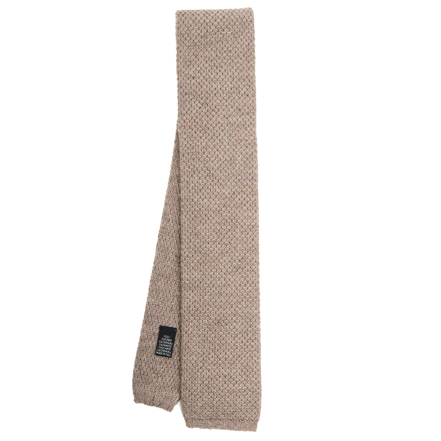 BEIGE CASHMERE KNITTED TIE - Image 2