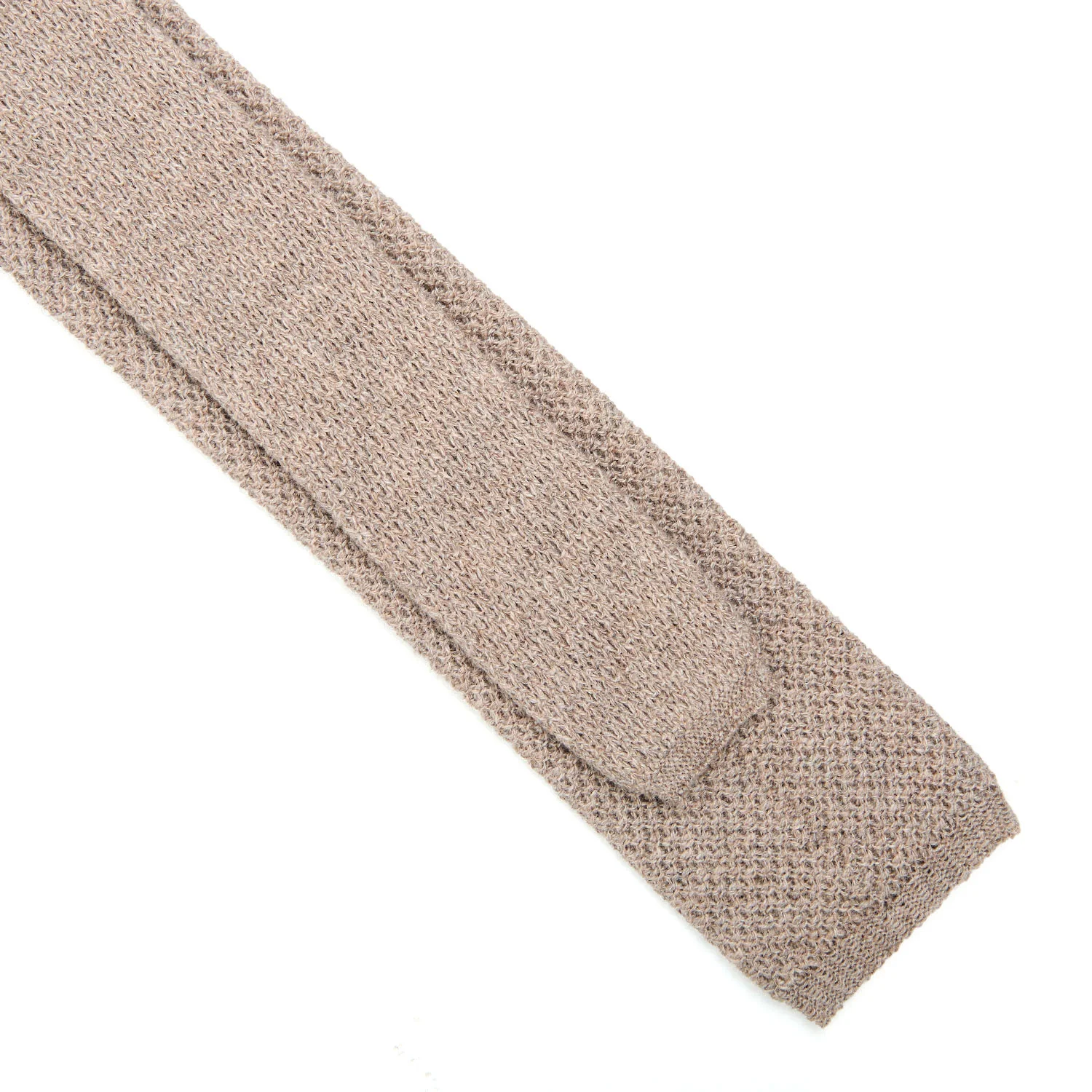 BEIGE CASHMERE KNITTED TIE - Image 3