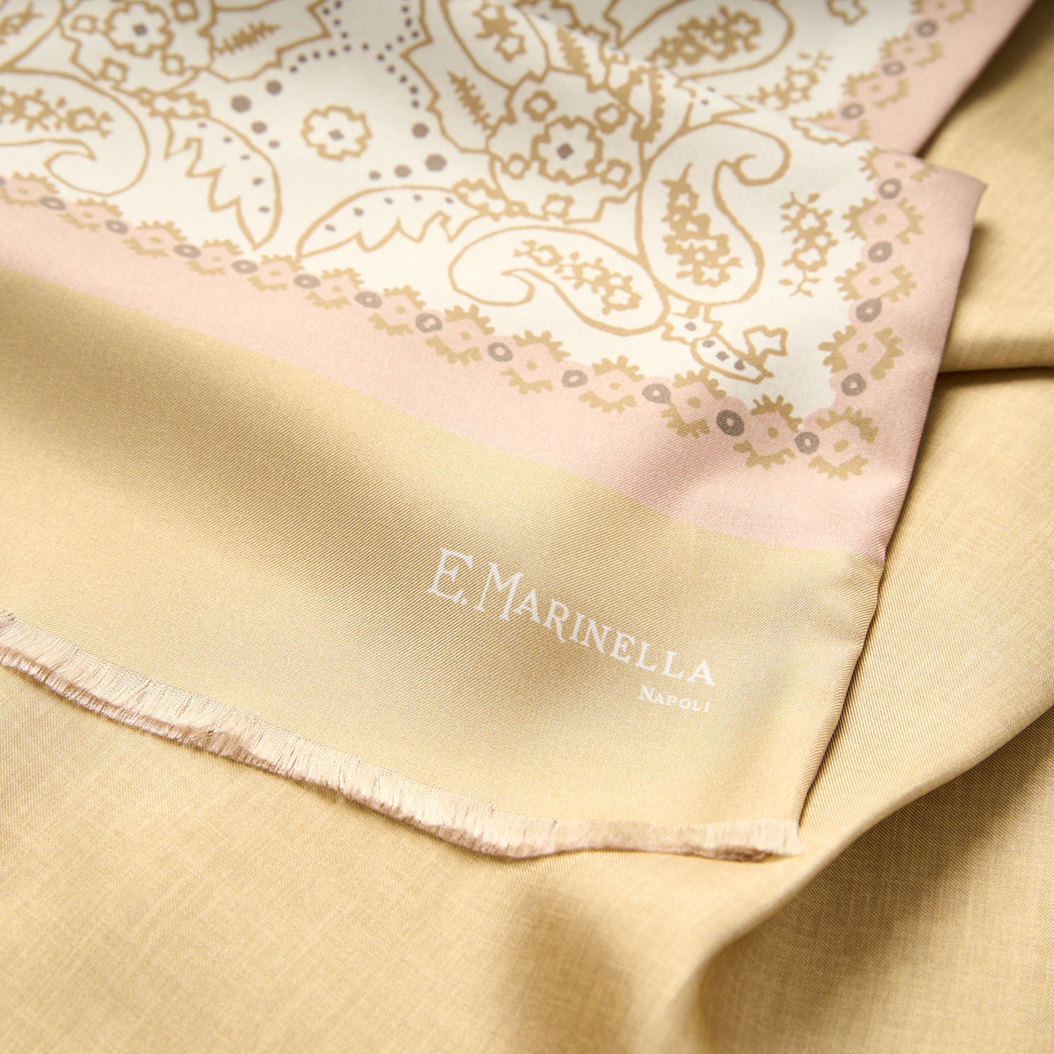 BEIGE DOUBLE SILK SCARF - Image 4