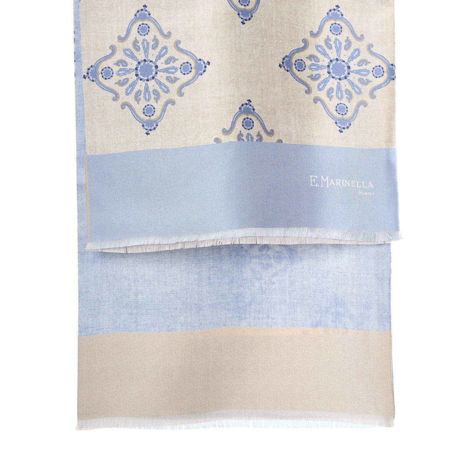 BEIGE DOUBLE SILK SCARF - Image 2