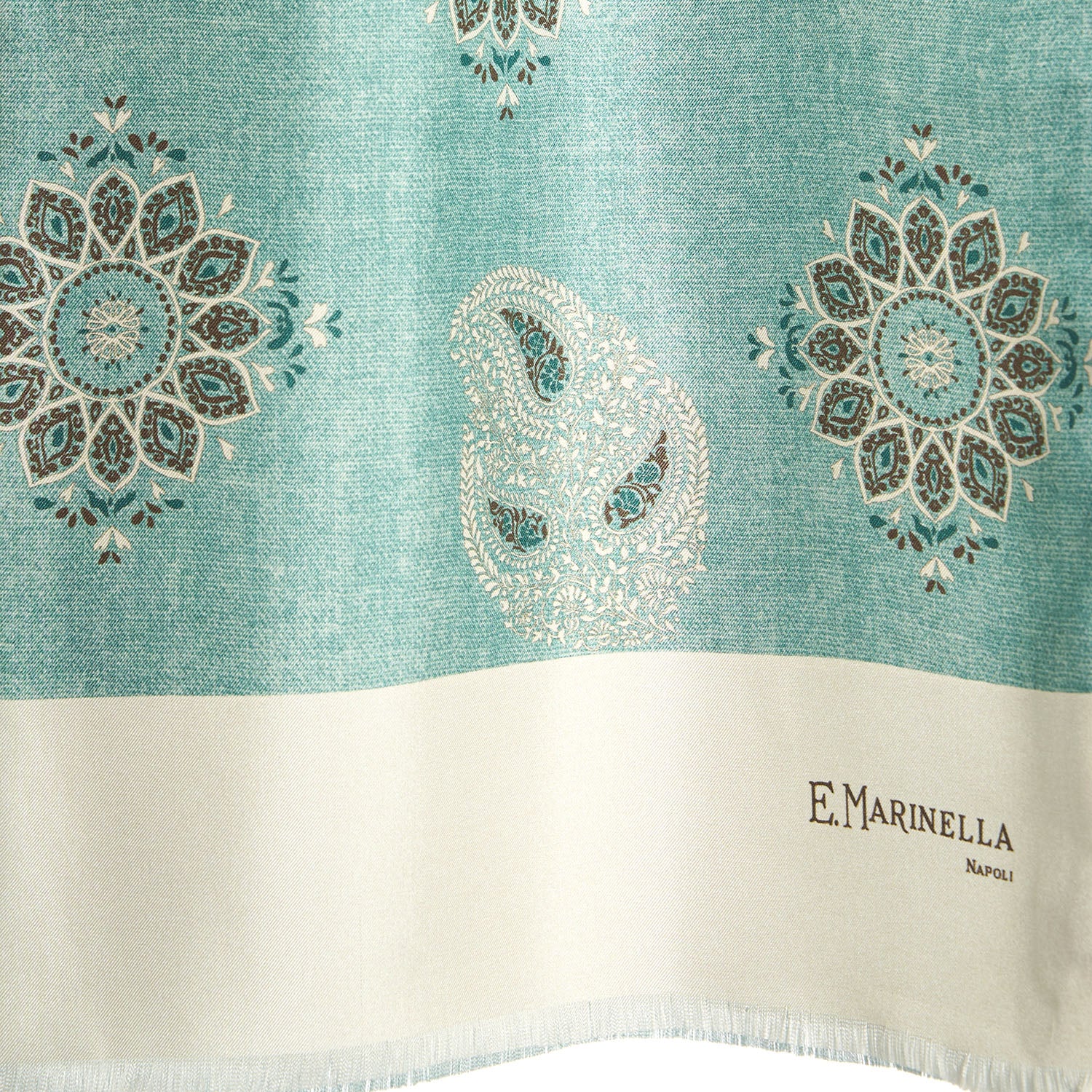 GREEN DOUBLE SILK SCARF - Image 3
