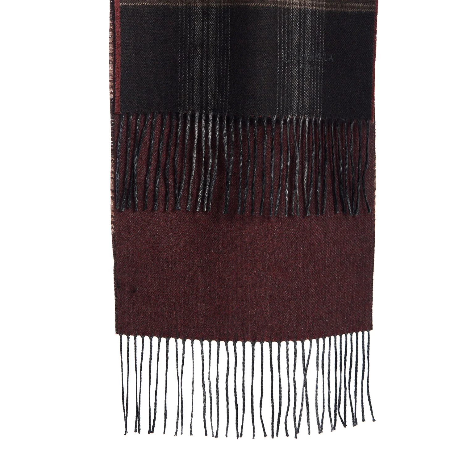 BICOLOR BROWN SILK AND CASHMERE SCARF - Image 2