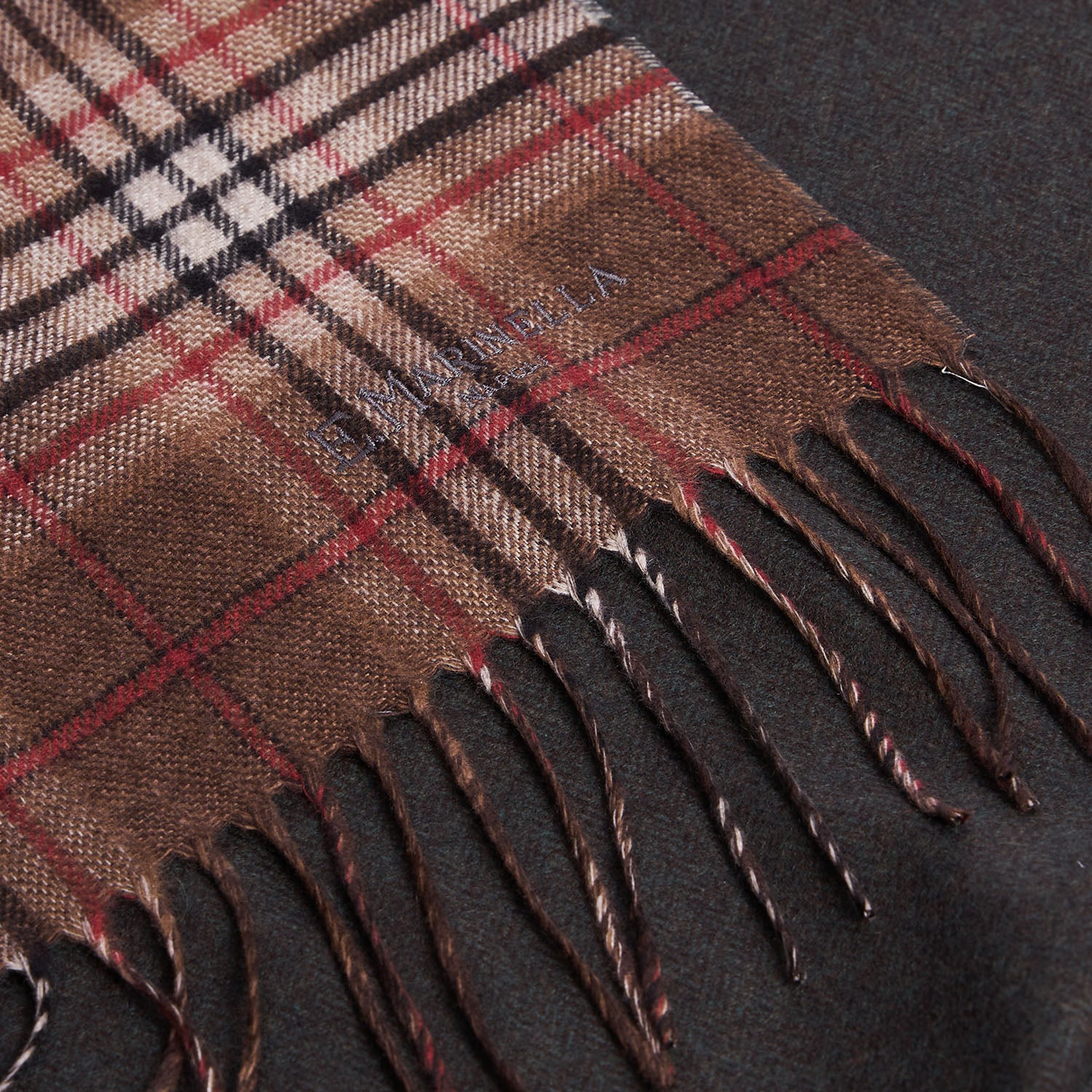 BICOLOR BROWN SILK AND CASHMERE SCARF - Image 4