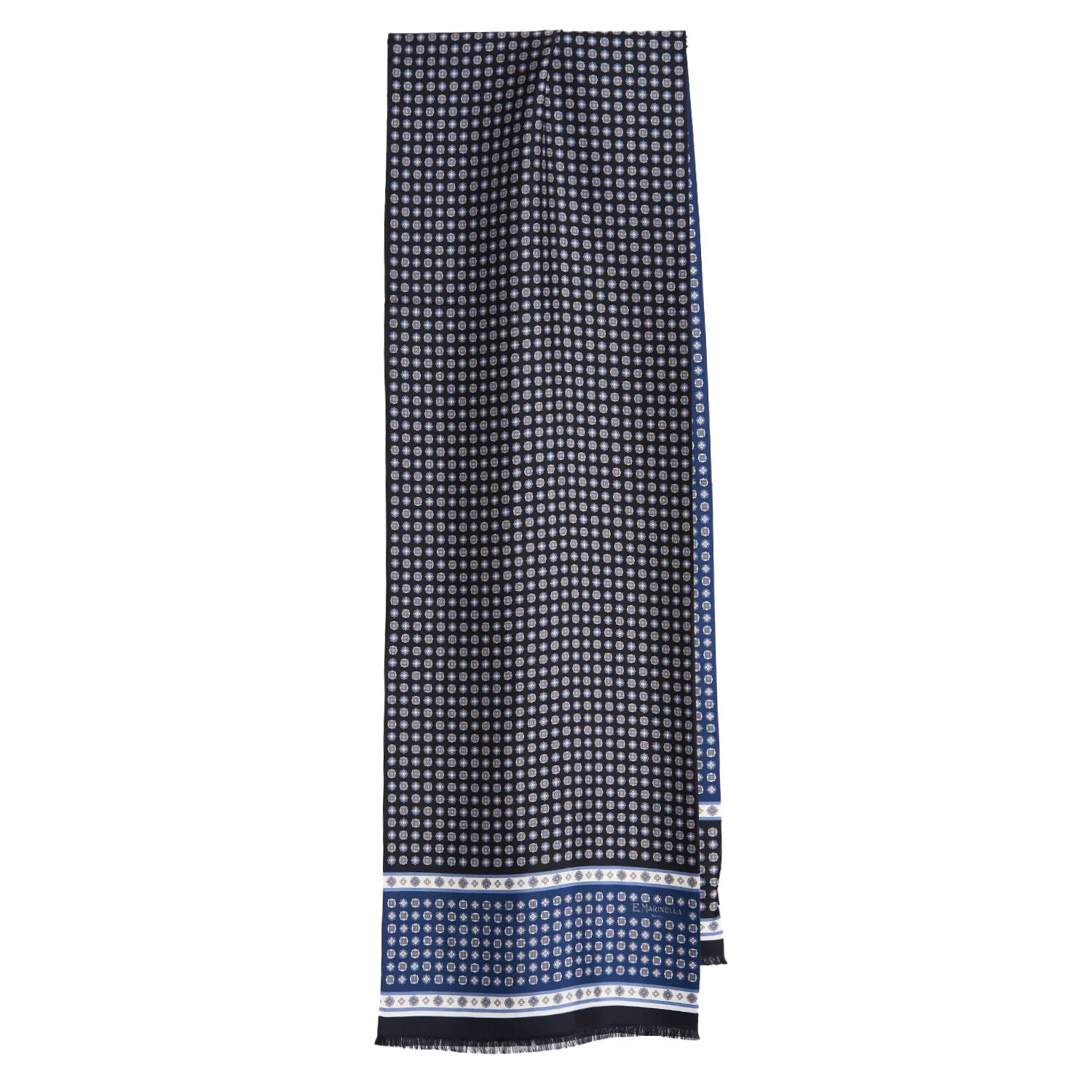 BLACK DOUBLE SILK SCARF