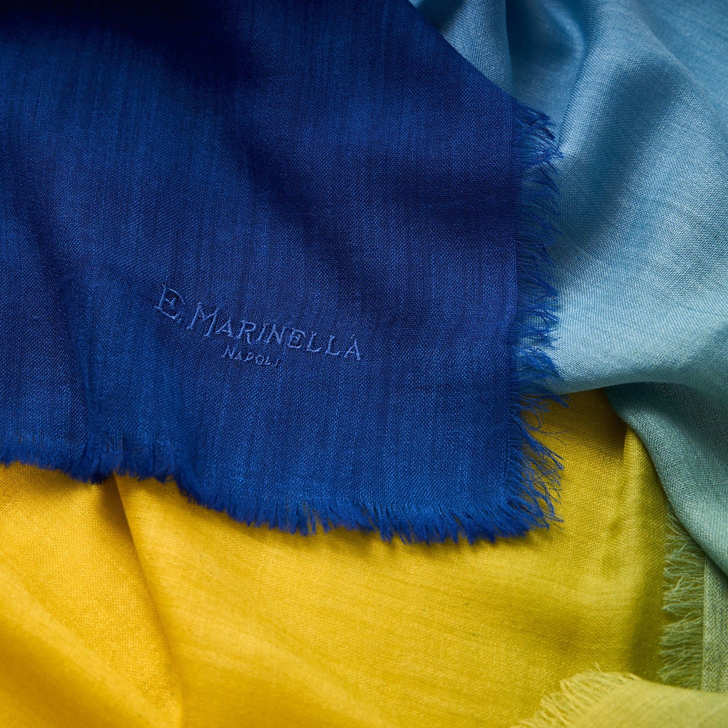 BLUE AND YELLOW CASHMERE PASHMINA - Image 4