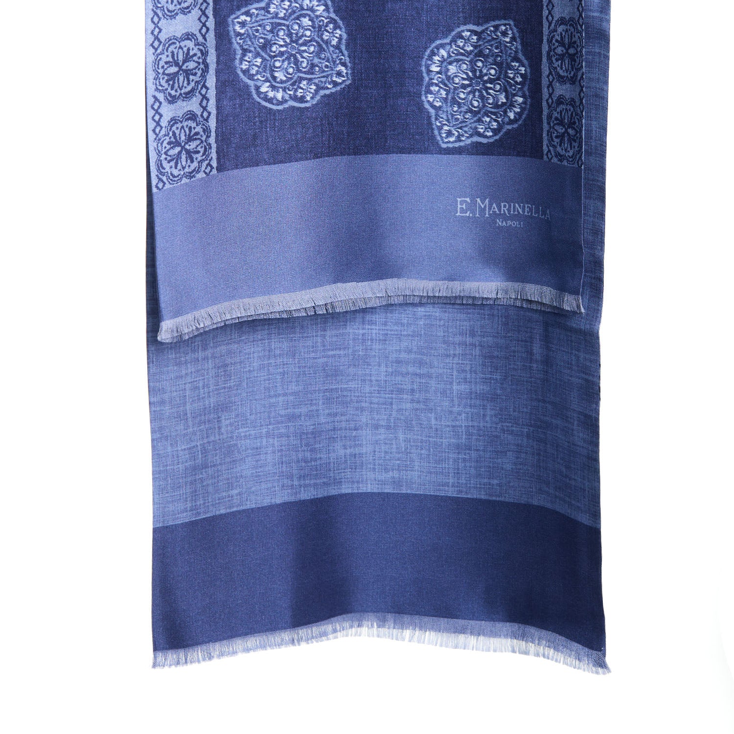 BLUE DOUBLE SILK SCARF - Image 2