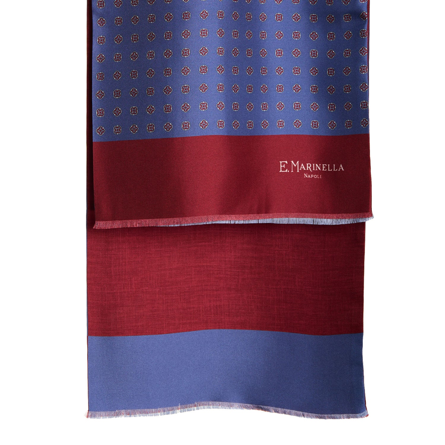 BLUE DOUBLE SILK SCARF - Image 2