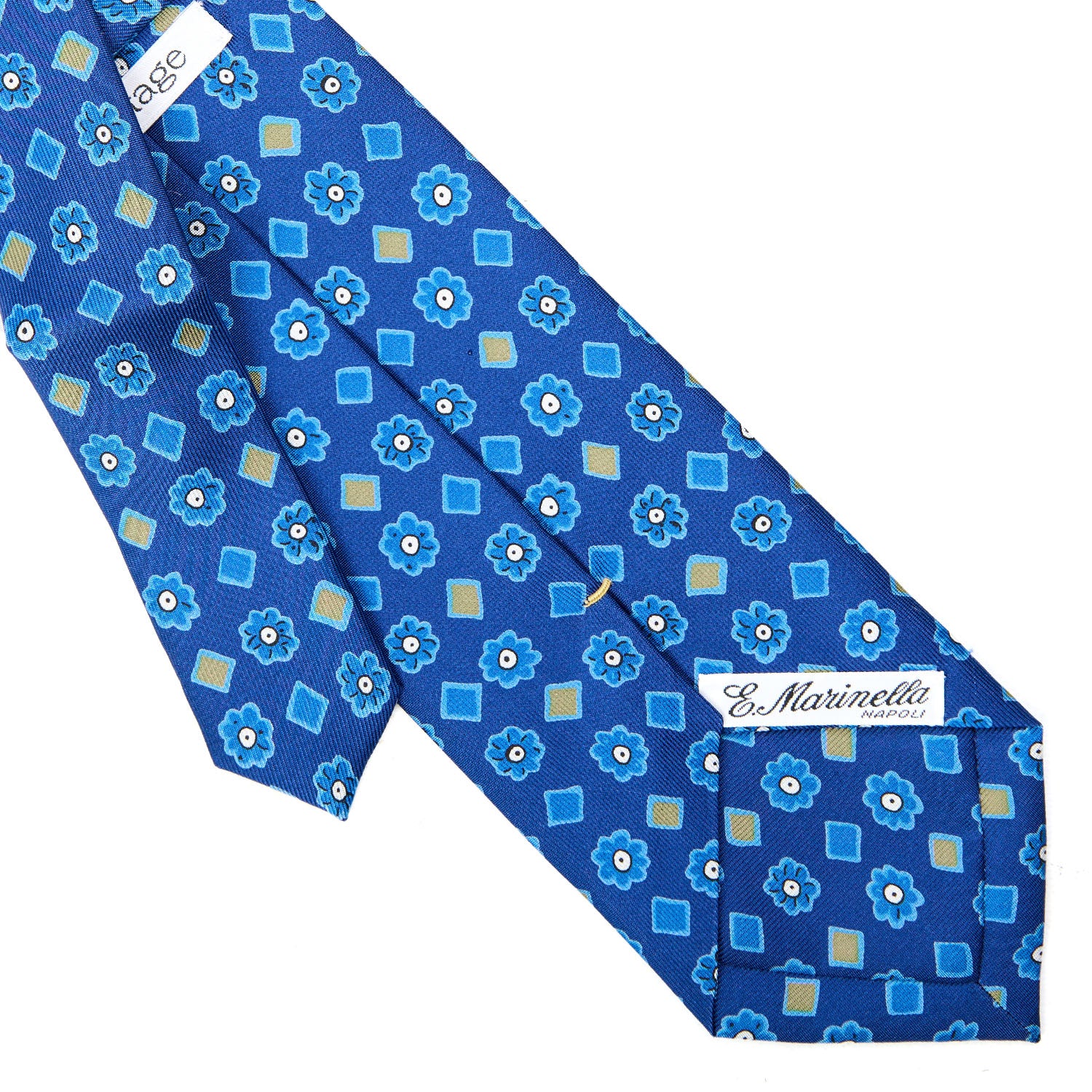 BLUE EXTRA LONG SILK TIE - Image 4