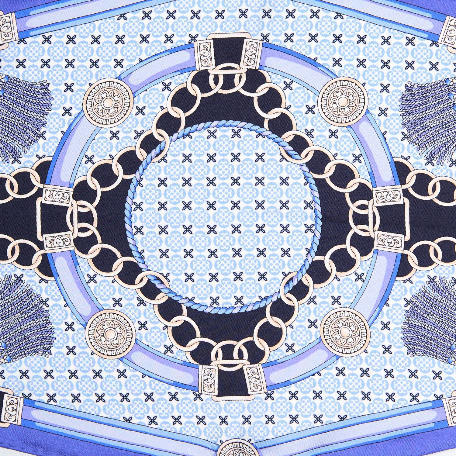 BLUE SILK DIAMOND SHAPE SCARF - Image 4