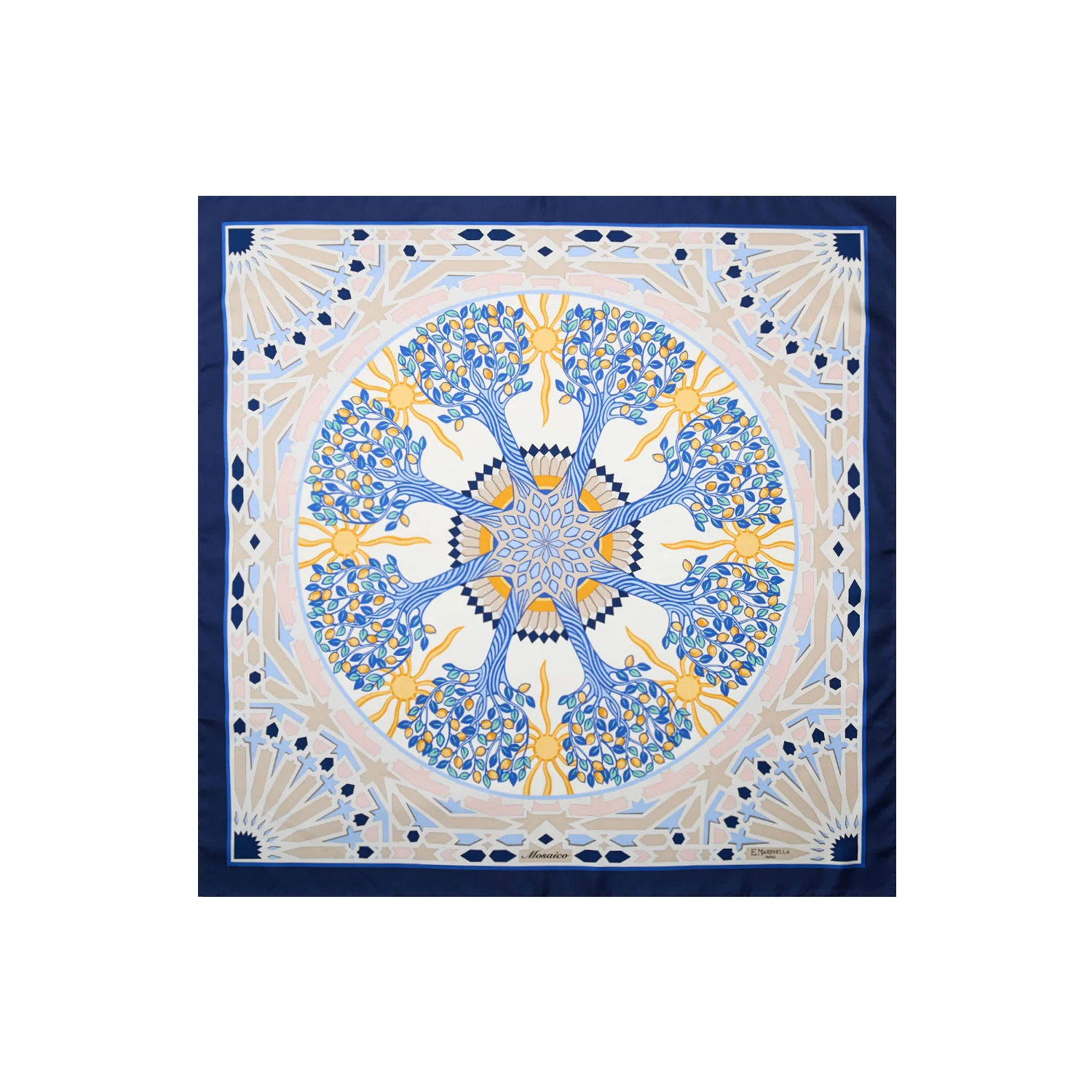 BLUE SILK SCARF 90