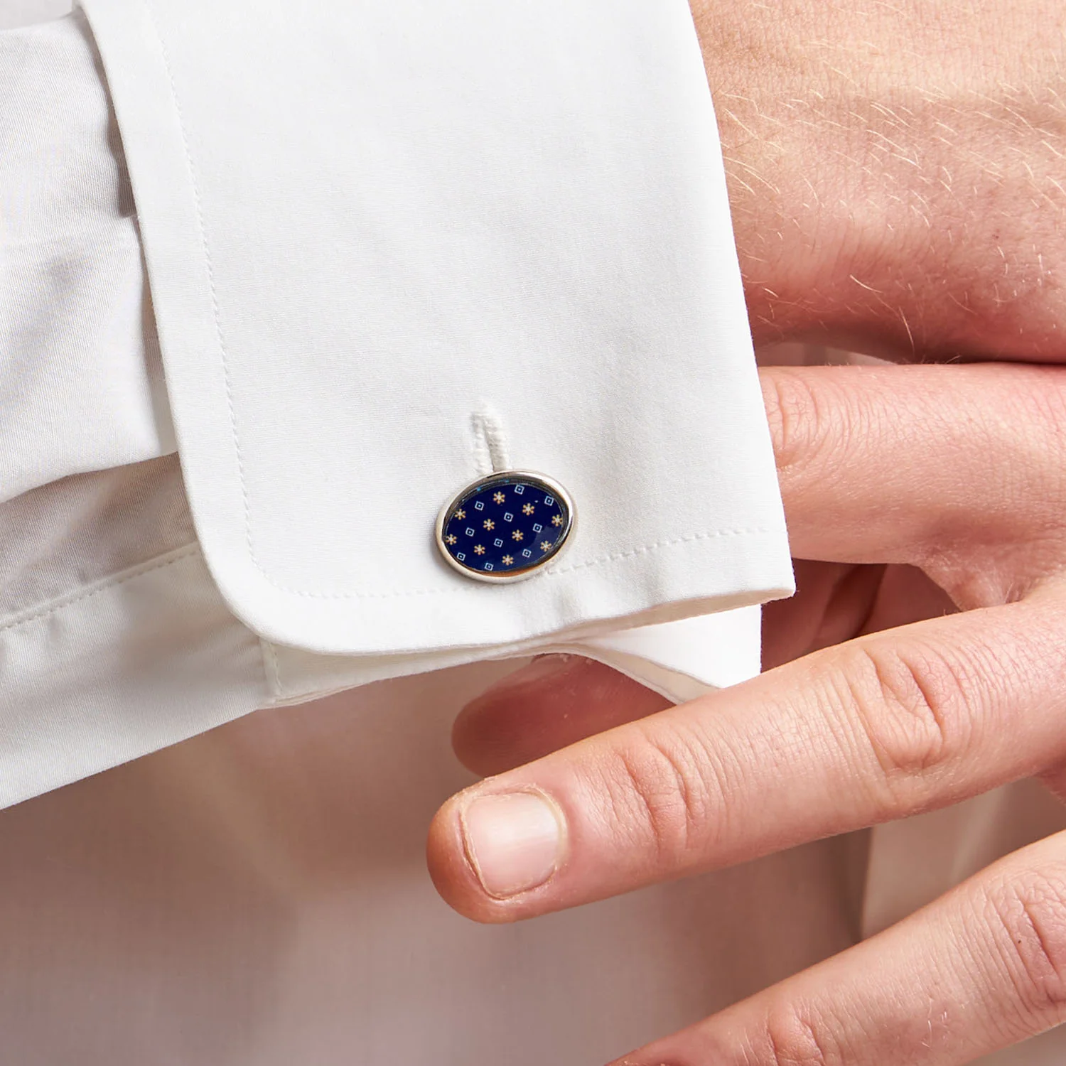 BLUE SILVER CUFFLINKS - Image 2