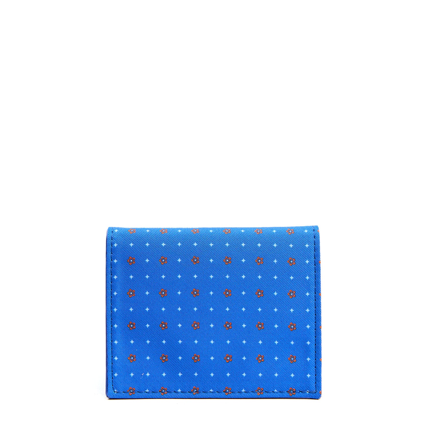 BLUETTE SILK AND LEATHER FOLDING CARD HOLDER