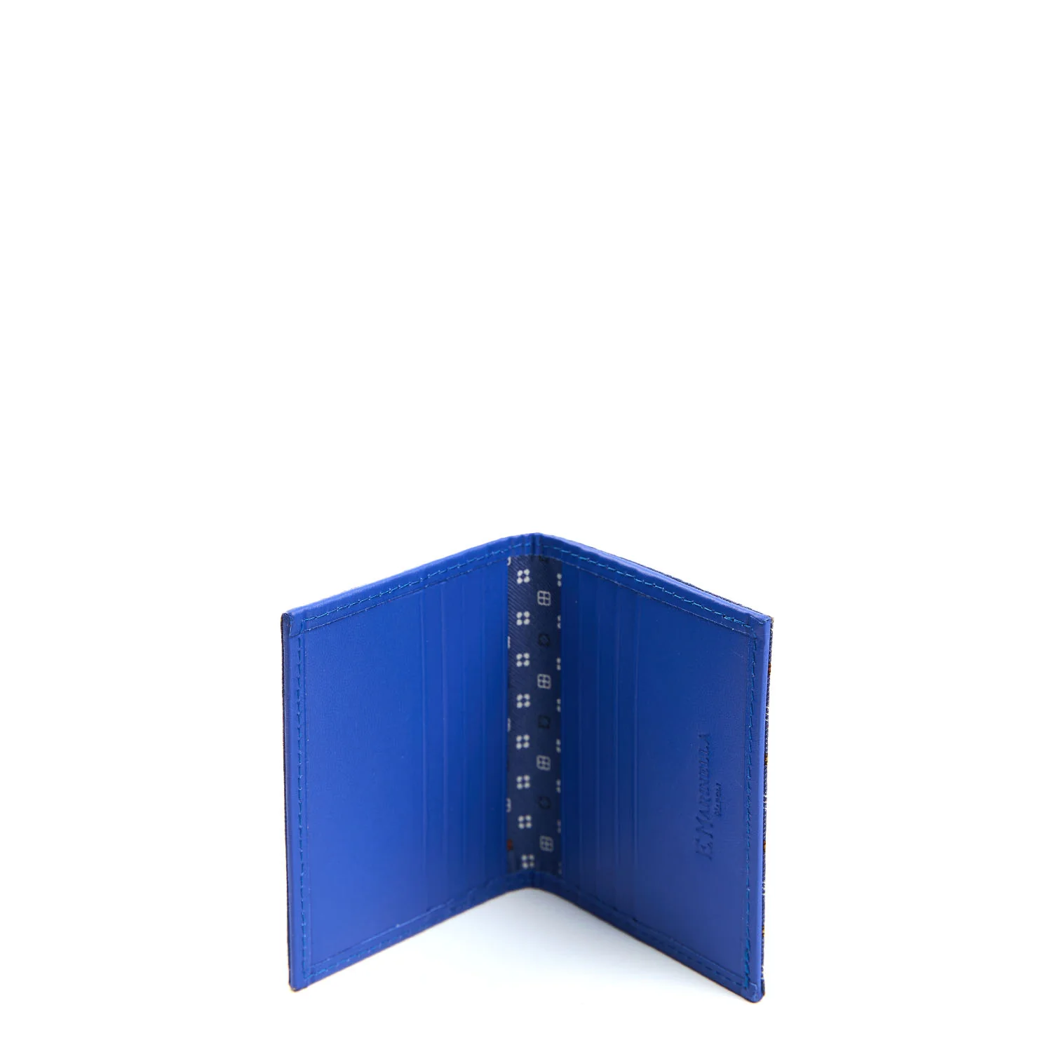 BLUETTE SILK AND LEATHER FOLDING CARD HOLDER - Image 2