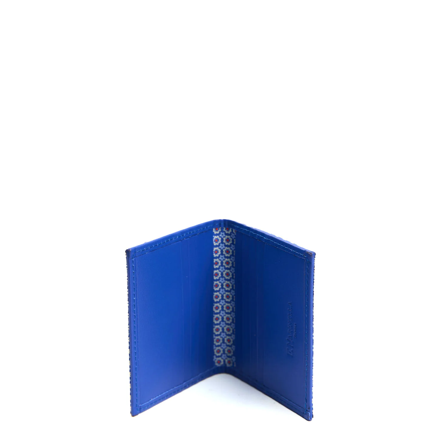 BLUETTE SILK AND LEATHER FOLDING CARD HOLDER - Image 2