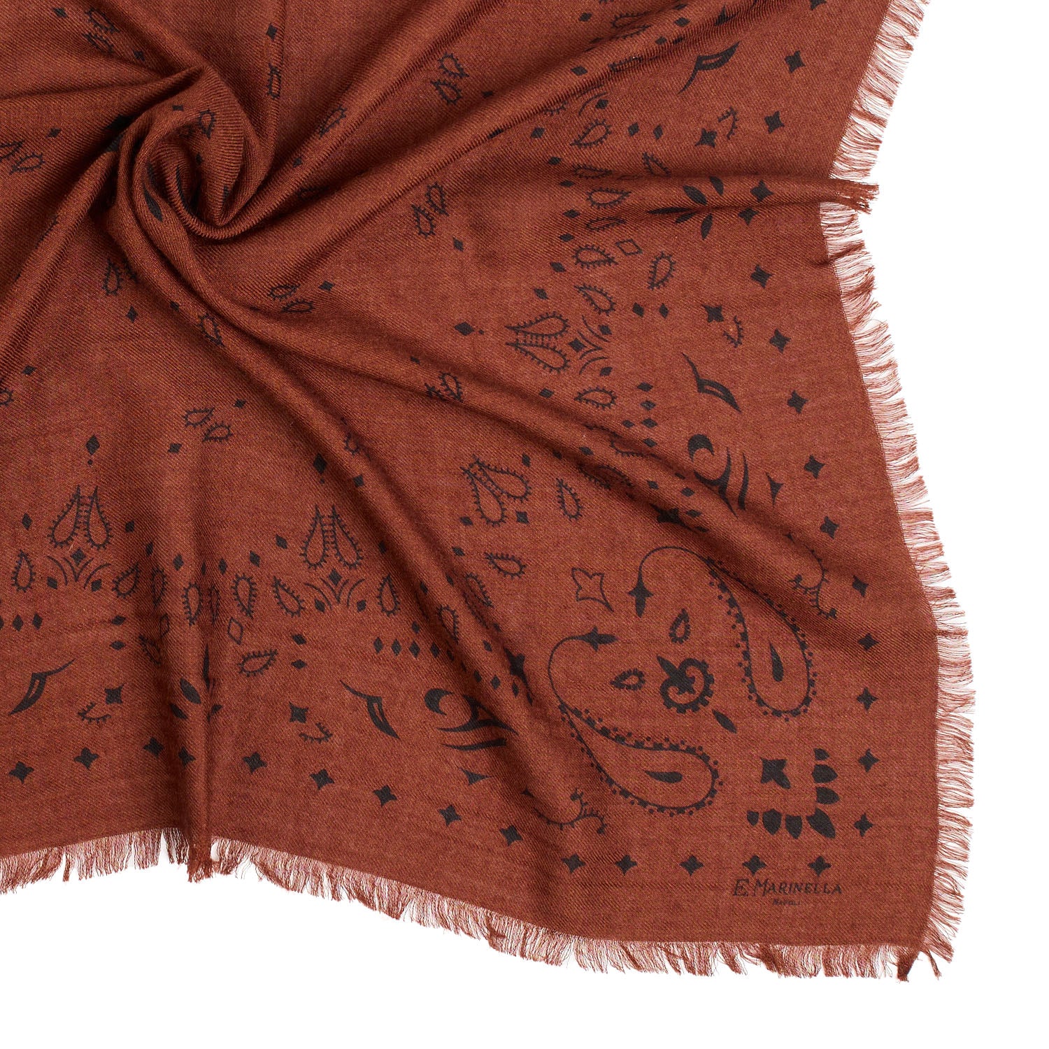 BROWN WOOL, CASHMERE AND SILK SCARF 65 - Image 4