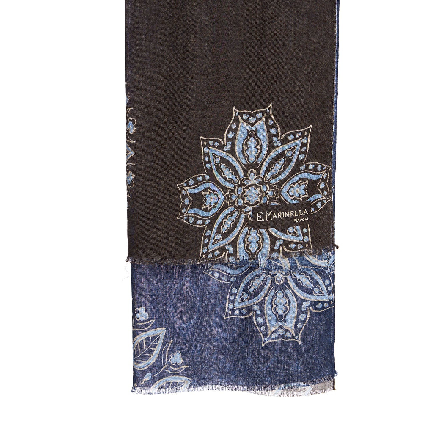 BROWN WOOL, SILK AND CASHMERE STOLE - Image 2
