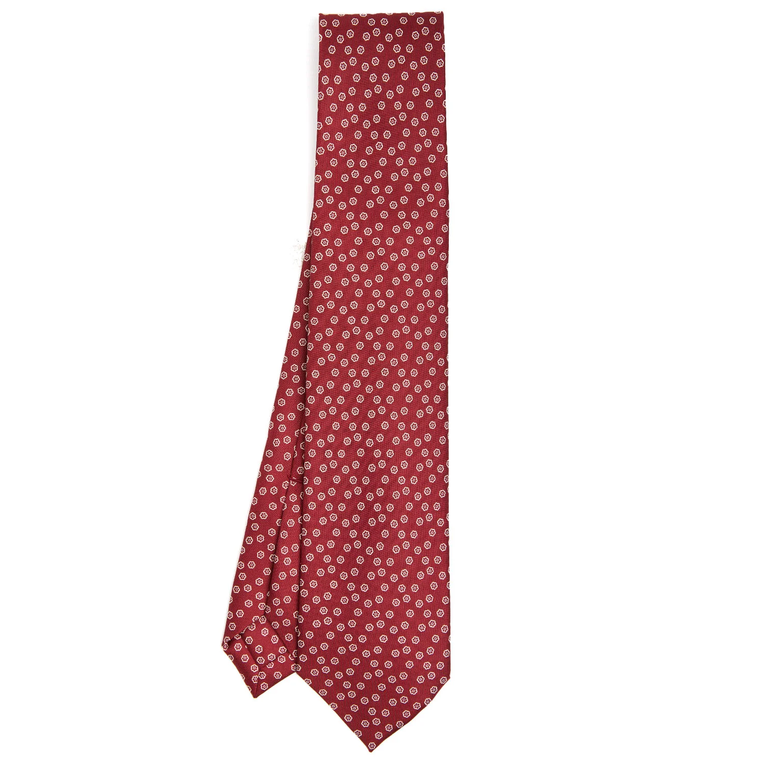 BURGUNDY 7 FOLD SARTORIAL SILK TIE - Image 2
