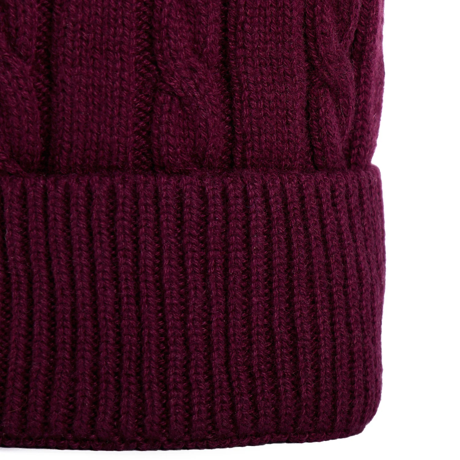 BURGUNDY BRAIDED BEANIE - Image 2