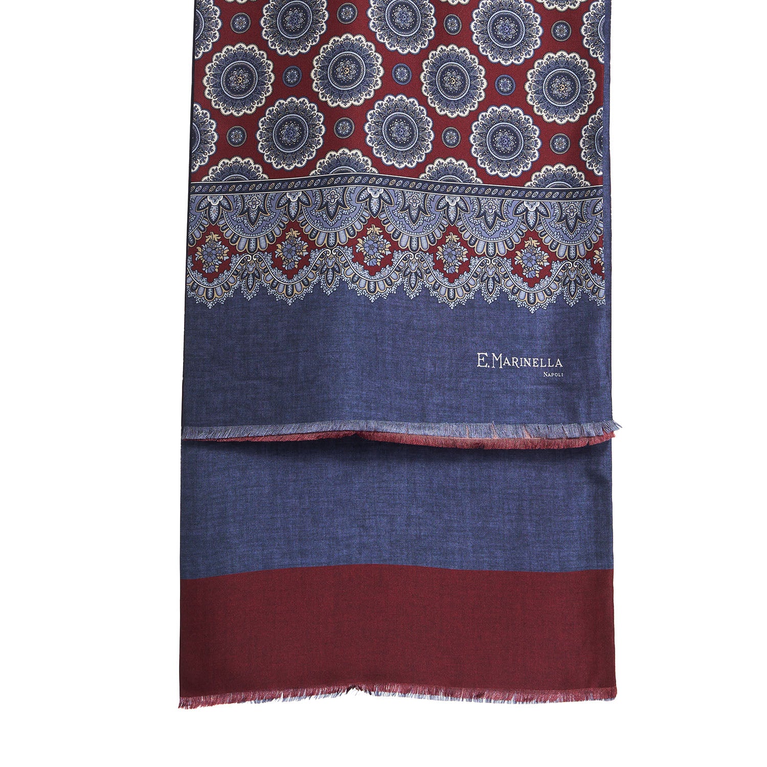 BURGUNDY DOUBLE SILK SCARF - Image 2