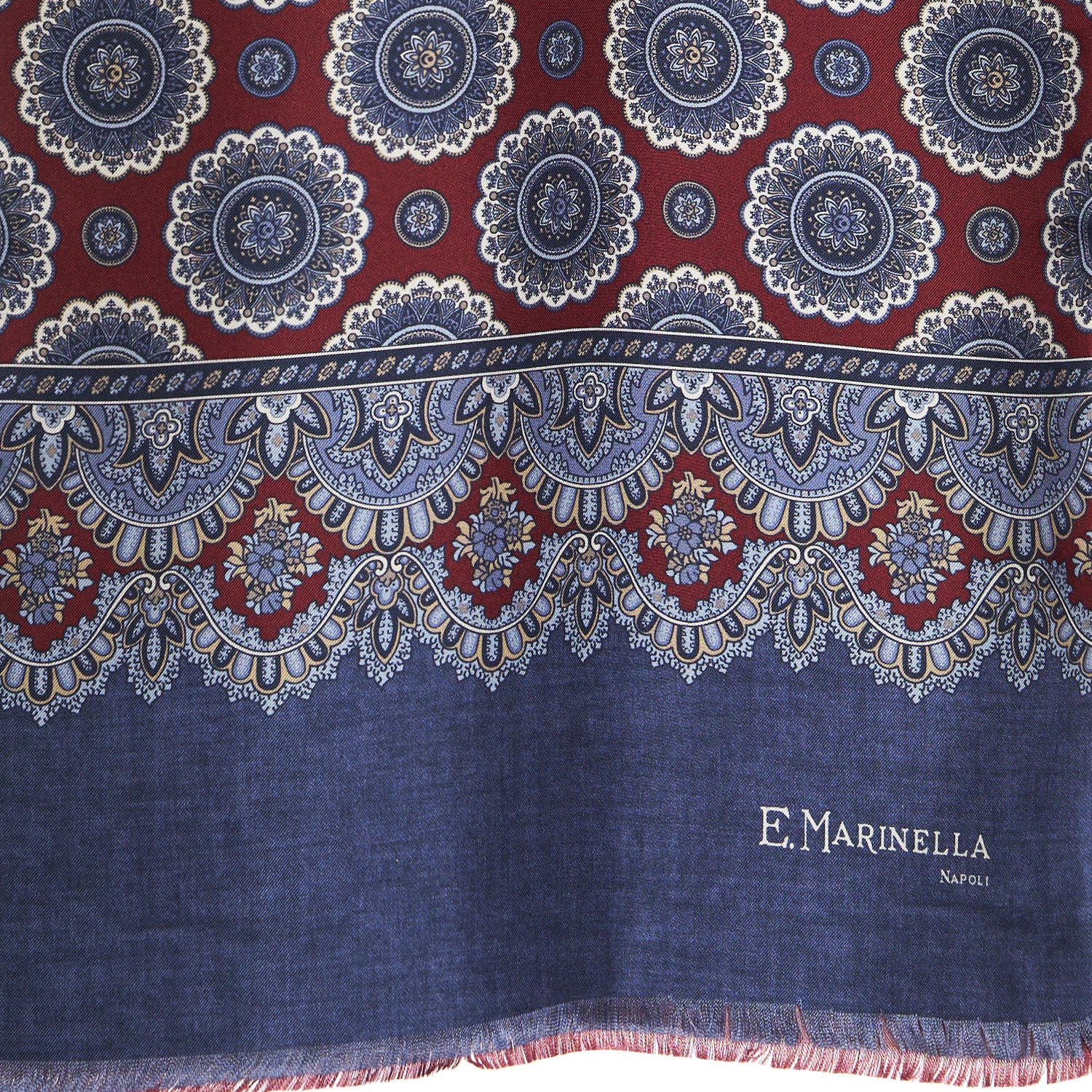 BURGUNDY DOUBLE SILK SCARF - Image 3