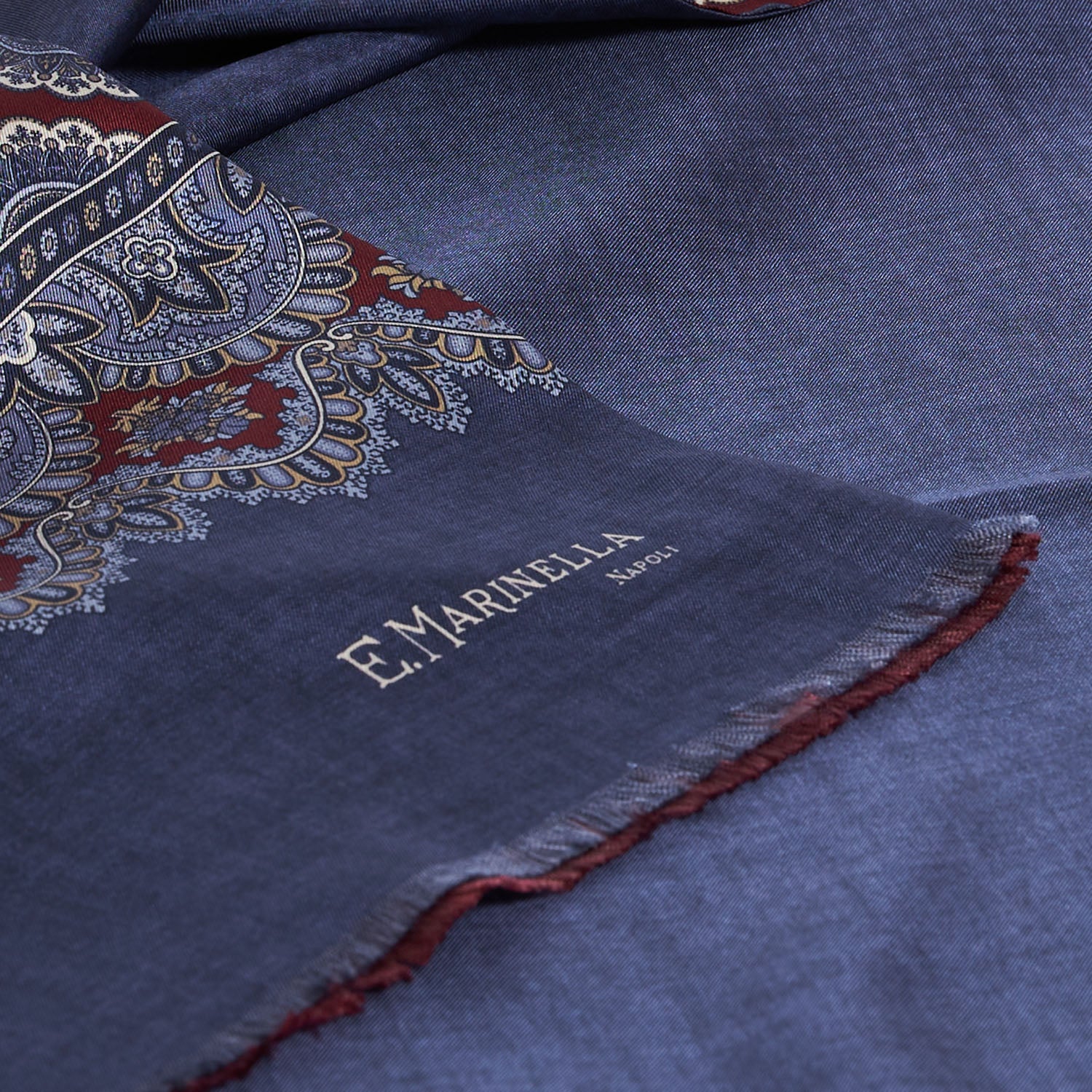 BURGUNDY DOUBLE SILK SCARF - Image 4