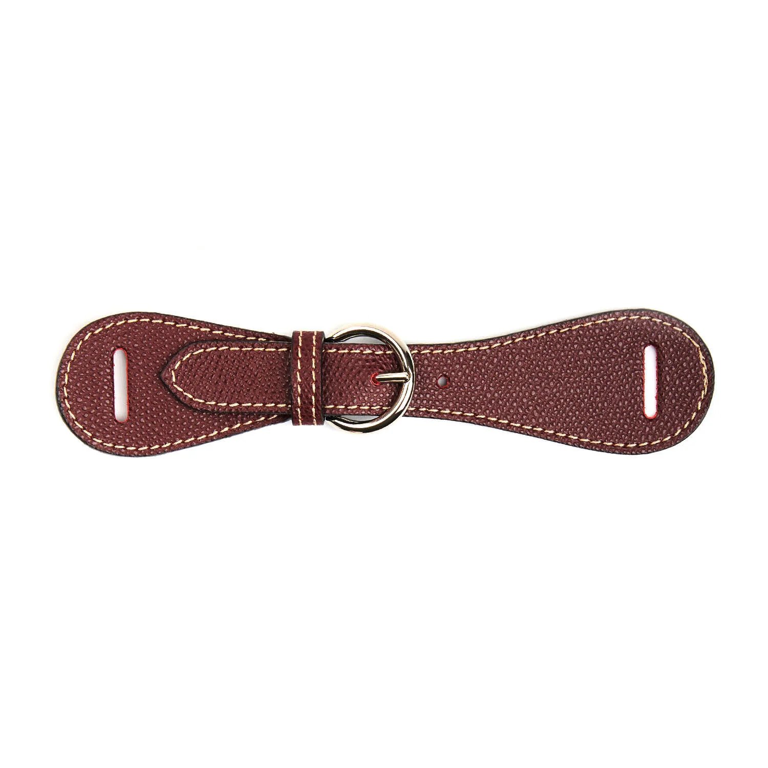 BURGUNDY LEATHER SCARF-BUCKLE