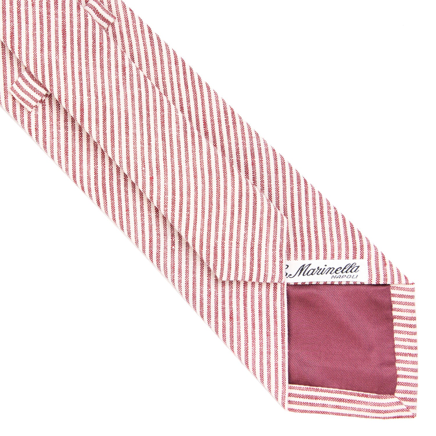 BURGUNDY SARTORIAL LINEN AND COTTON TIE - Image 4