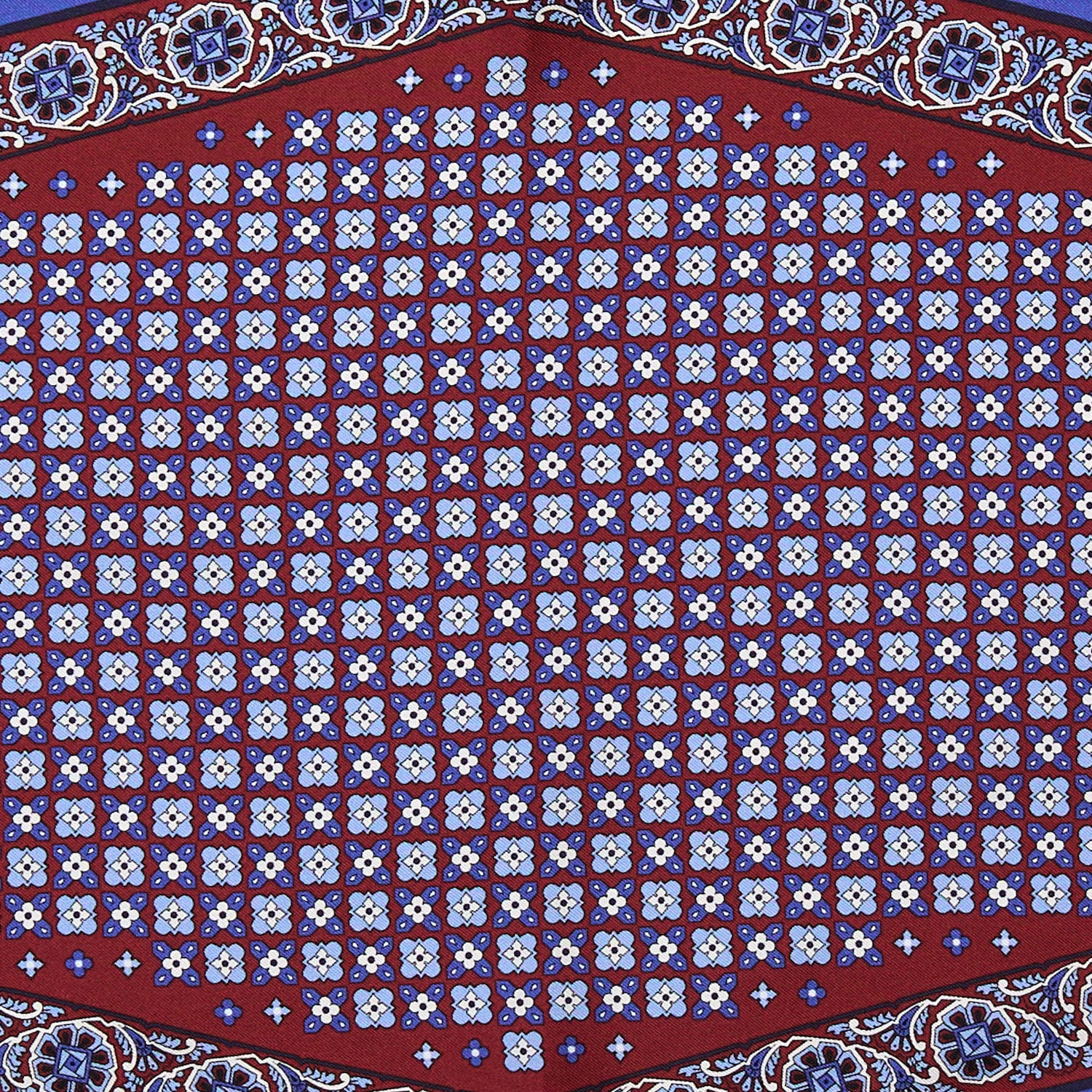 BURGUNDY SILK DIAMOND SHAPE SCARF - Image 4