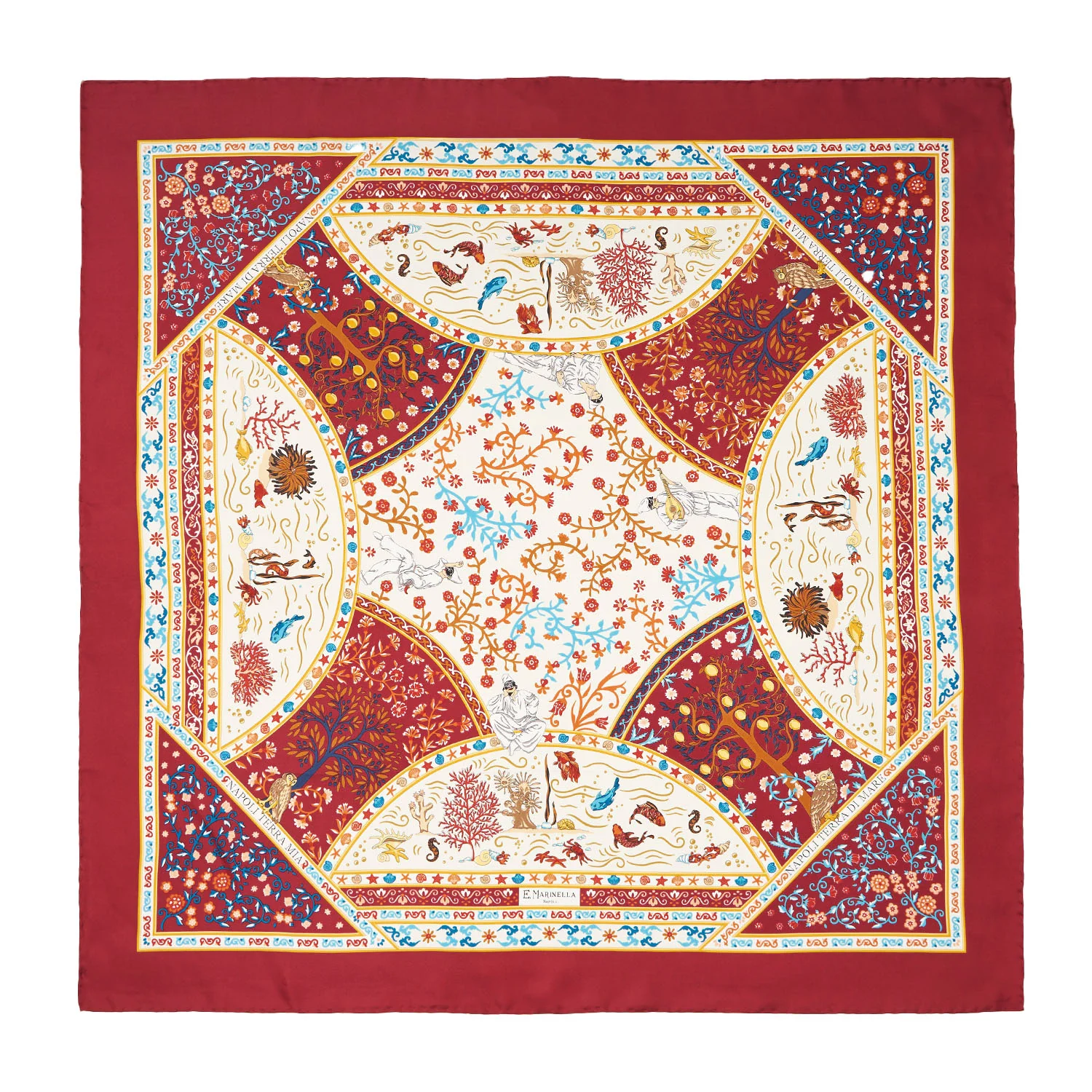 BURGUNDY SILK SCARF 90