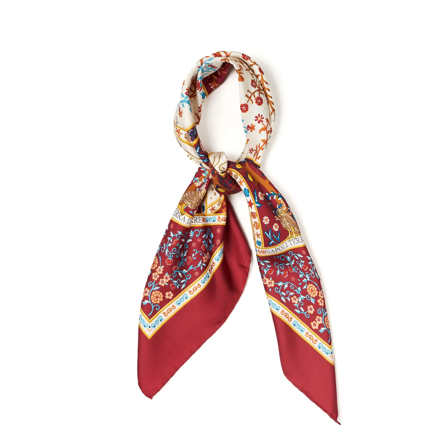 BURGUNDY SILK SCARF 90 - Image 2