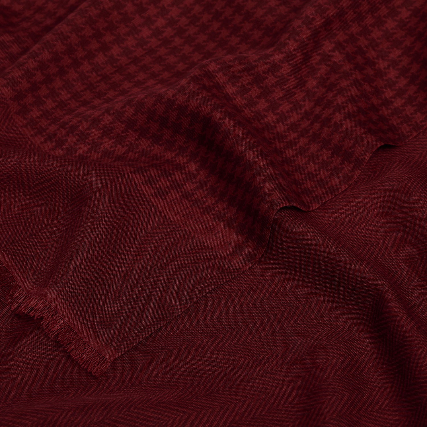 BURGUNDY WOOL AND SILK SCARF - Image 5