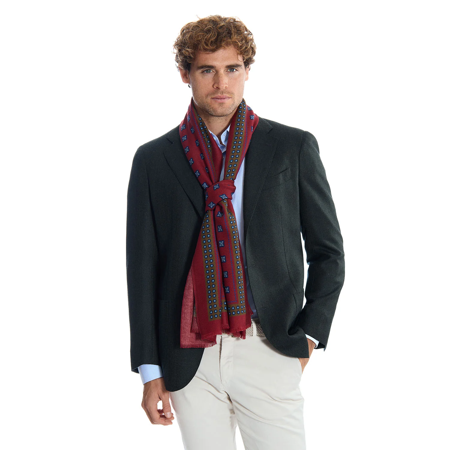 BURGUNDY WOOL STOLE - Image 2