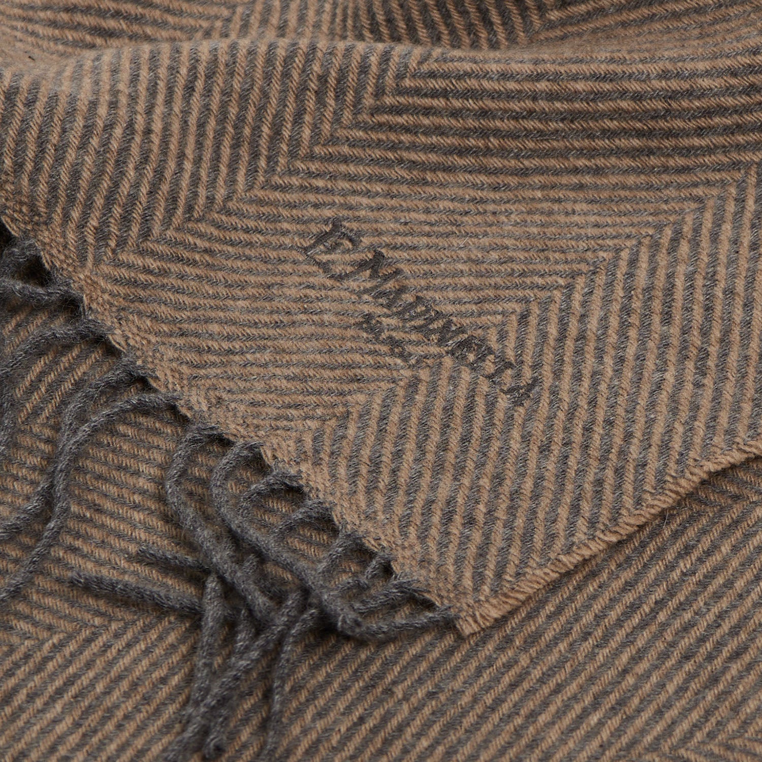 CAMEL FRINGED SCARF - Image 4