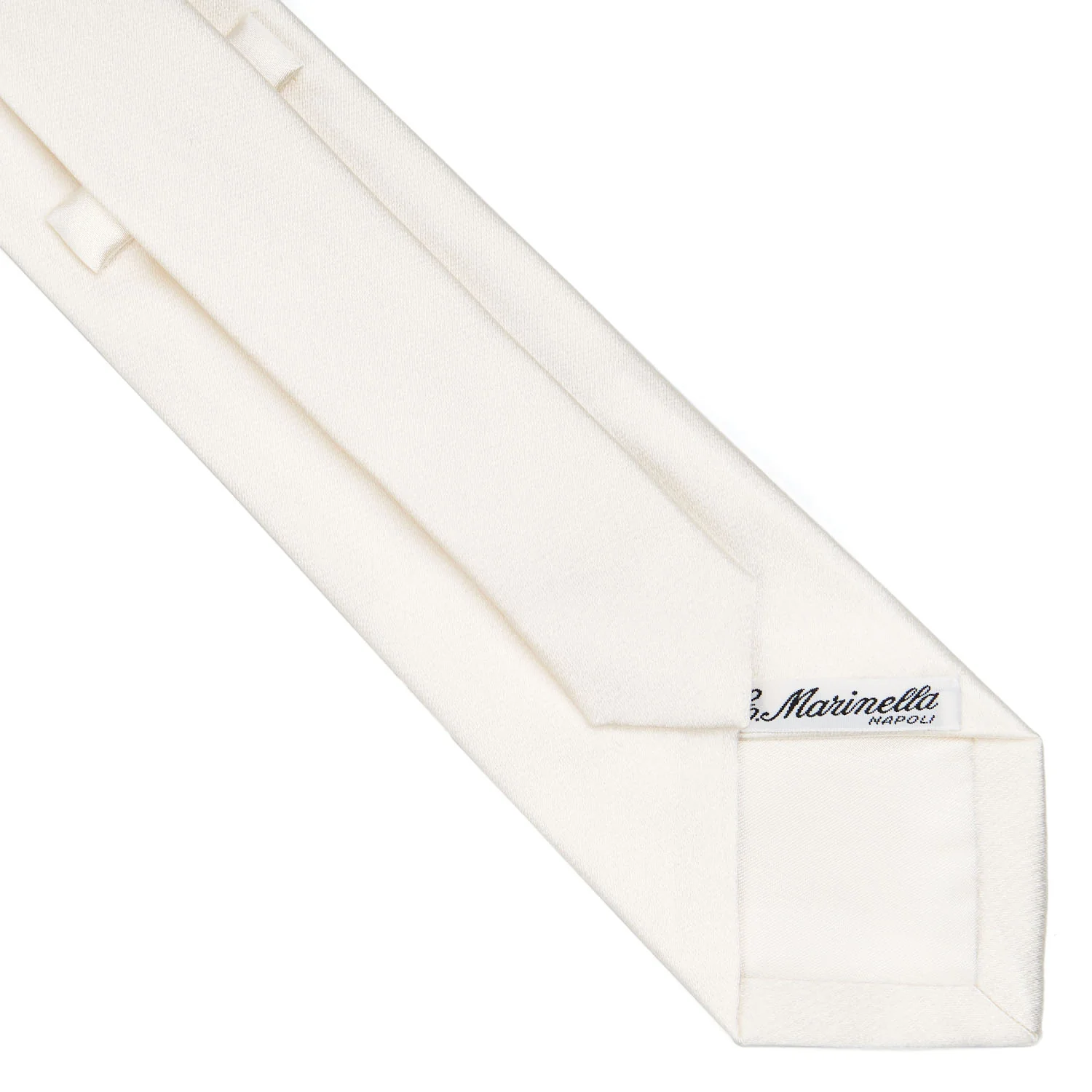 CEREMONIAL WHITE SILK SATIN TIE - Image 4