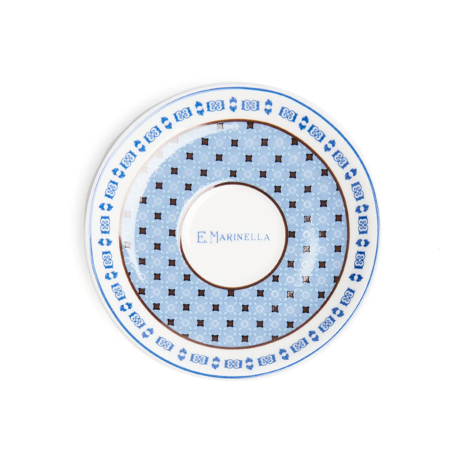 SET OF TWO LIGHT BLUE AND WHITE COFFEE CUP WITH SAUCER - Image 6