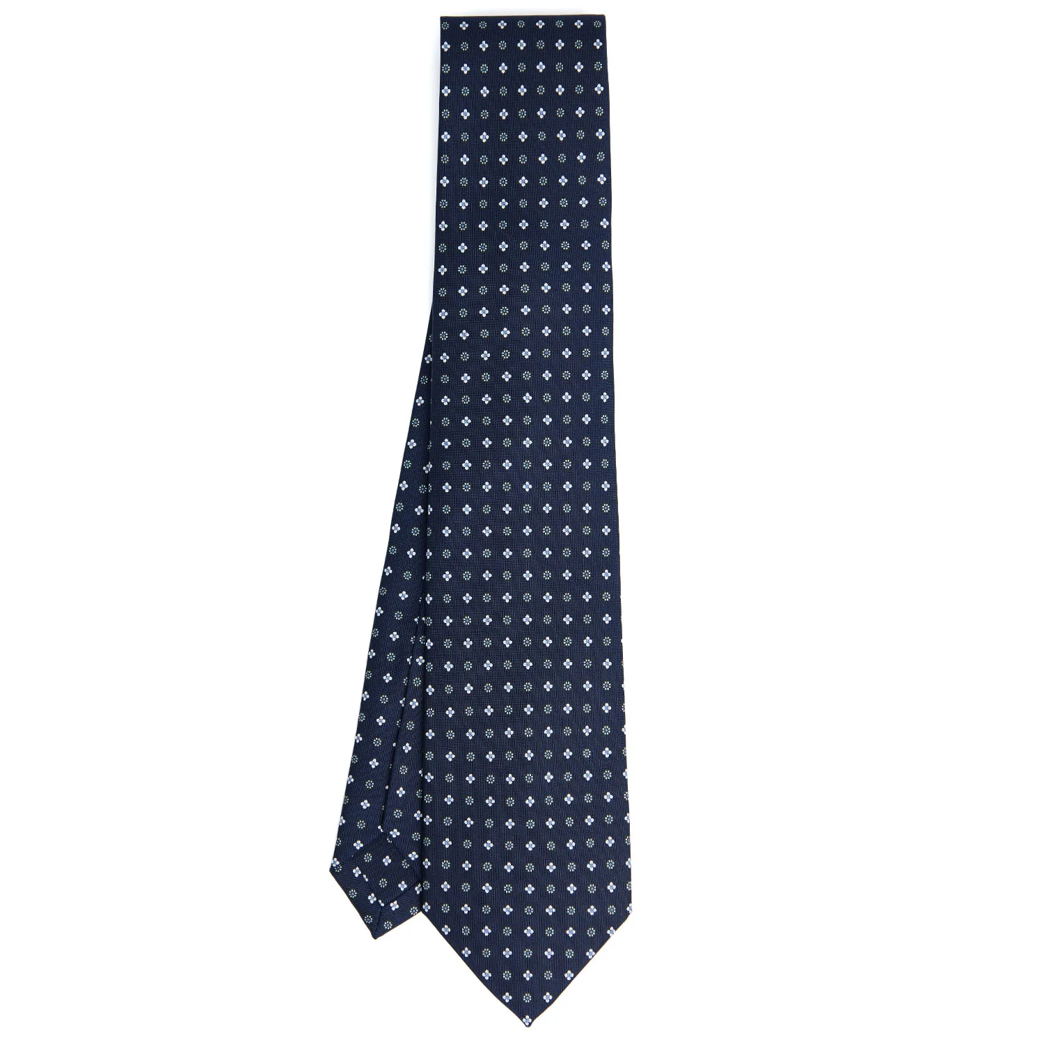 DARK BLUE 7 FOLD SARTORIAL SILK TIE - Image 2