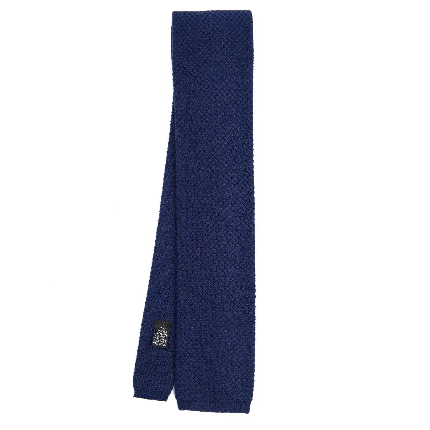 DARK BLUE CASHMERE KNITTED TIE - Image 2