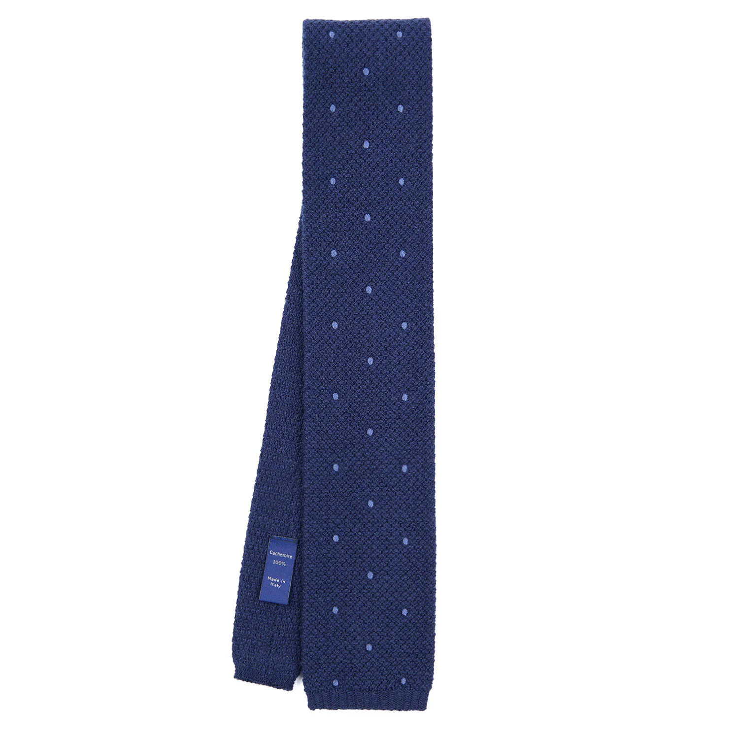 DARK BLUE CASHMERE KNITTED TIE - Image 2