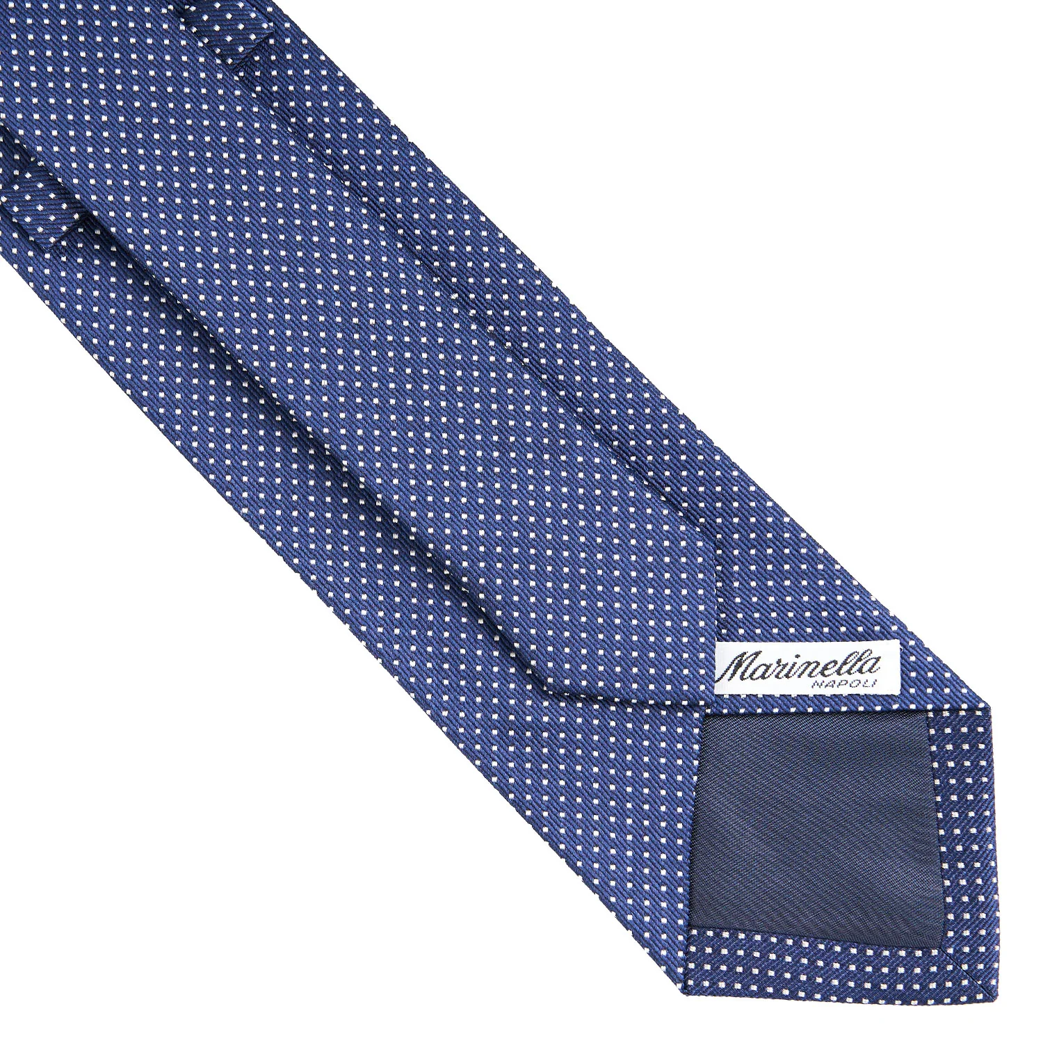 DARK BLUE CEREMONIAL JACQUARD SILK TIE - Image 4