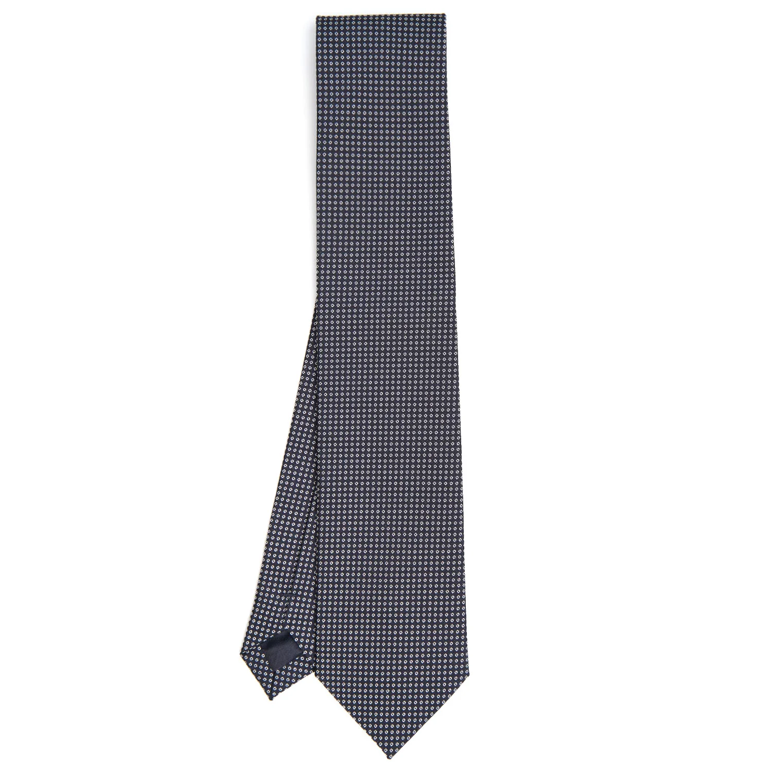 DARK BLUE CEREMONIAL JACQUARD SILK TIE - Image 2
