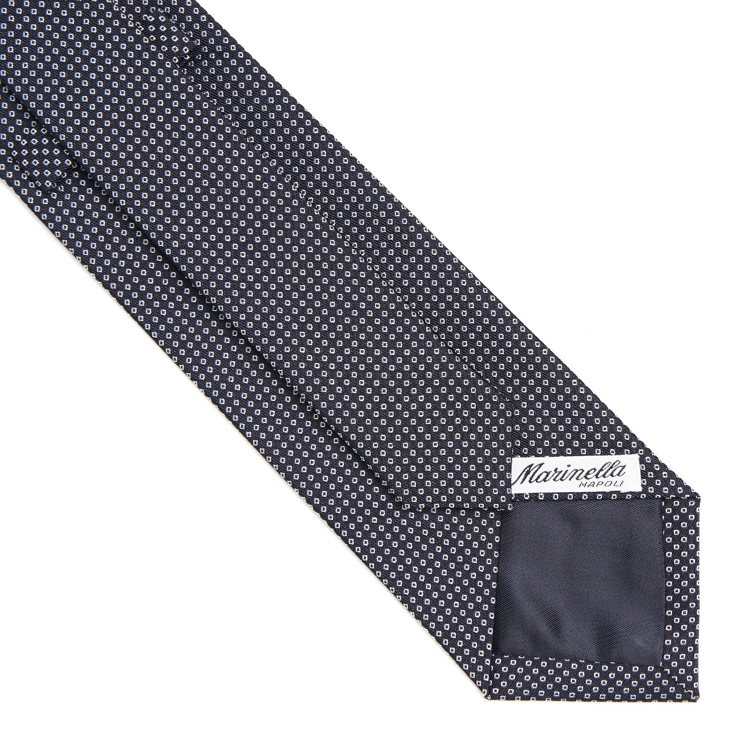 DARK BLUE CEREMONIAL JACQUARD SILK TIE - Image 4