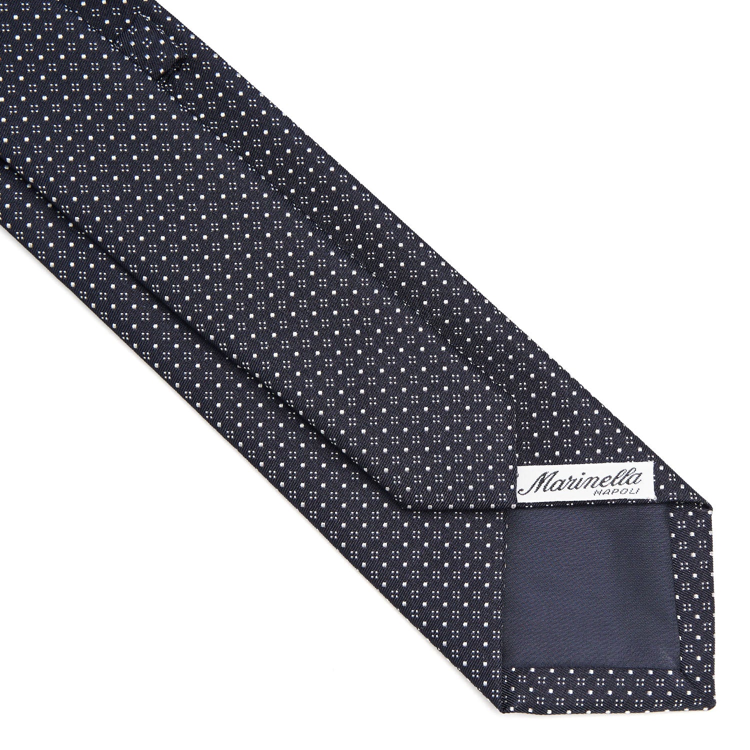 DARK BLUE CEREMONIAL JACQUARD SILK TIE - Image 4