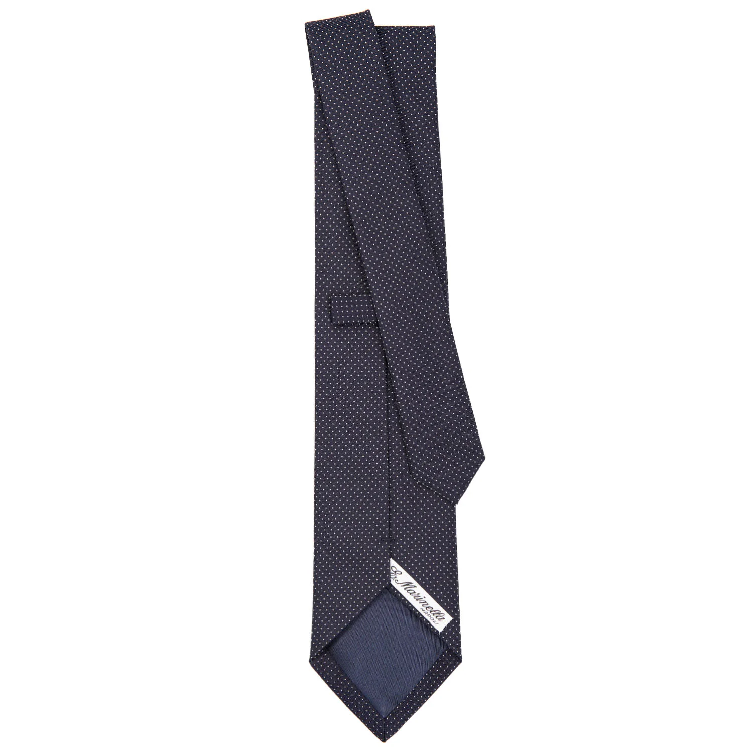 DARK BLUE CEREMONIAL JACQUARD SILK TIE - Image 3
