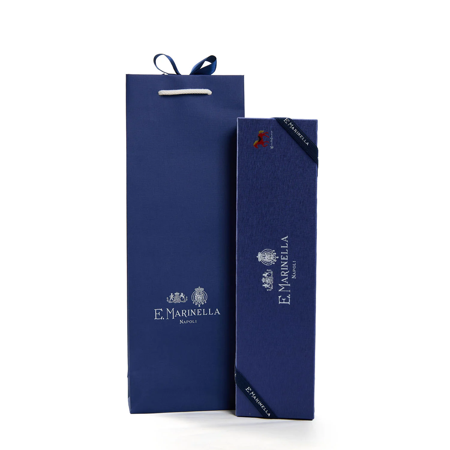 DARK BLUE CLASSIC SILK TIE "CAVALLUCCIO ROSSO" - Image 7