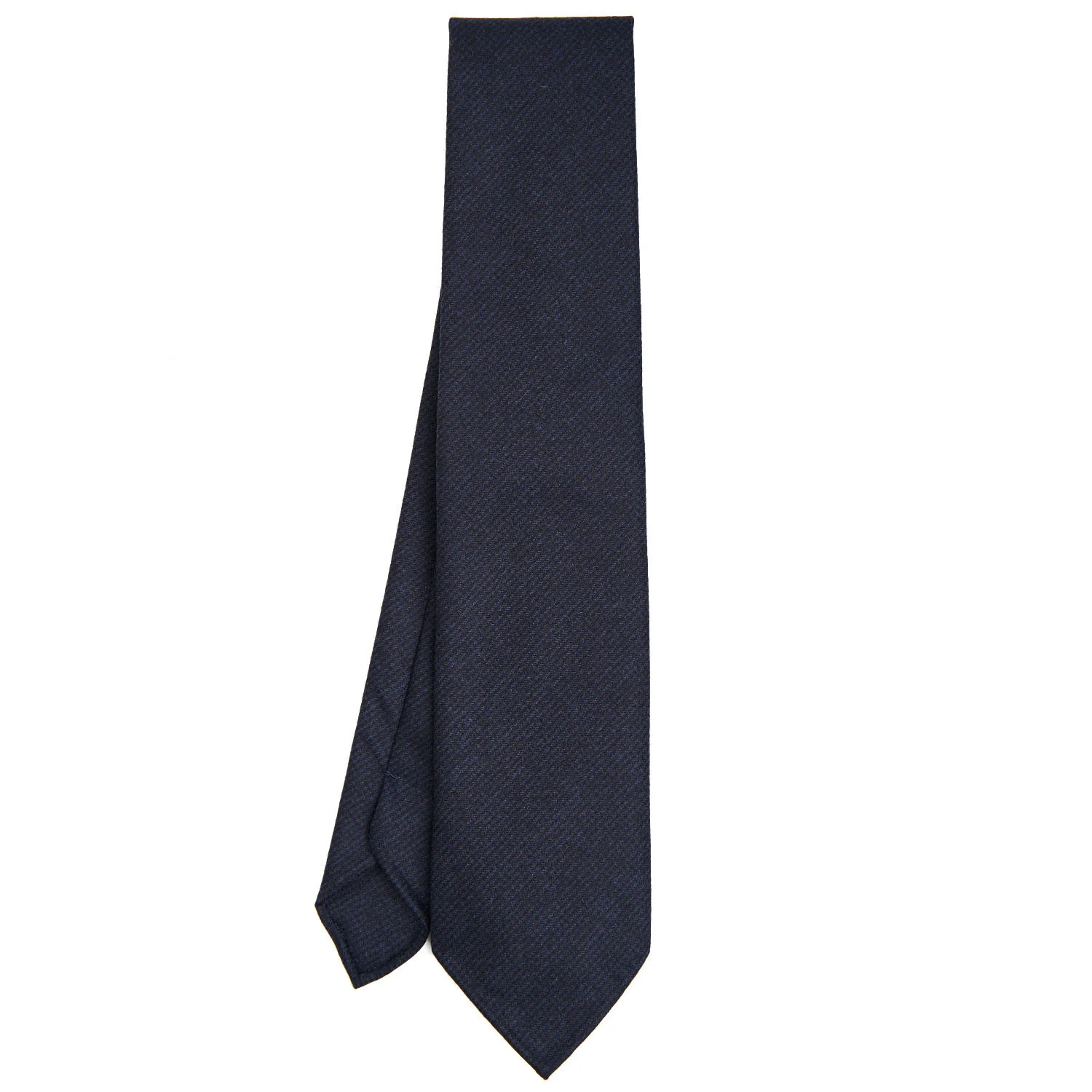 DARK BLUE CLASSIC UNLINED WOOL TIE - Image 2