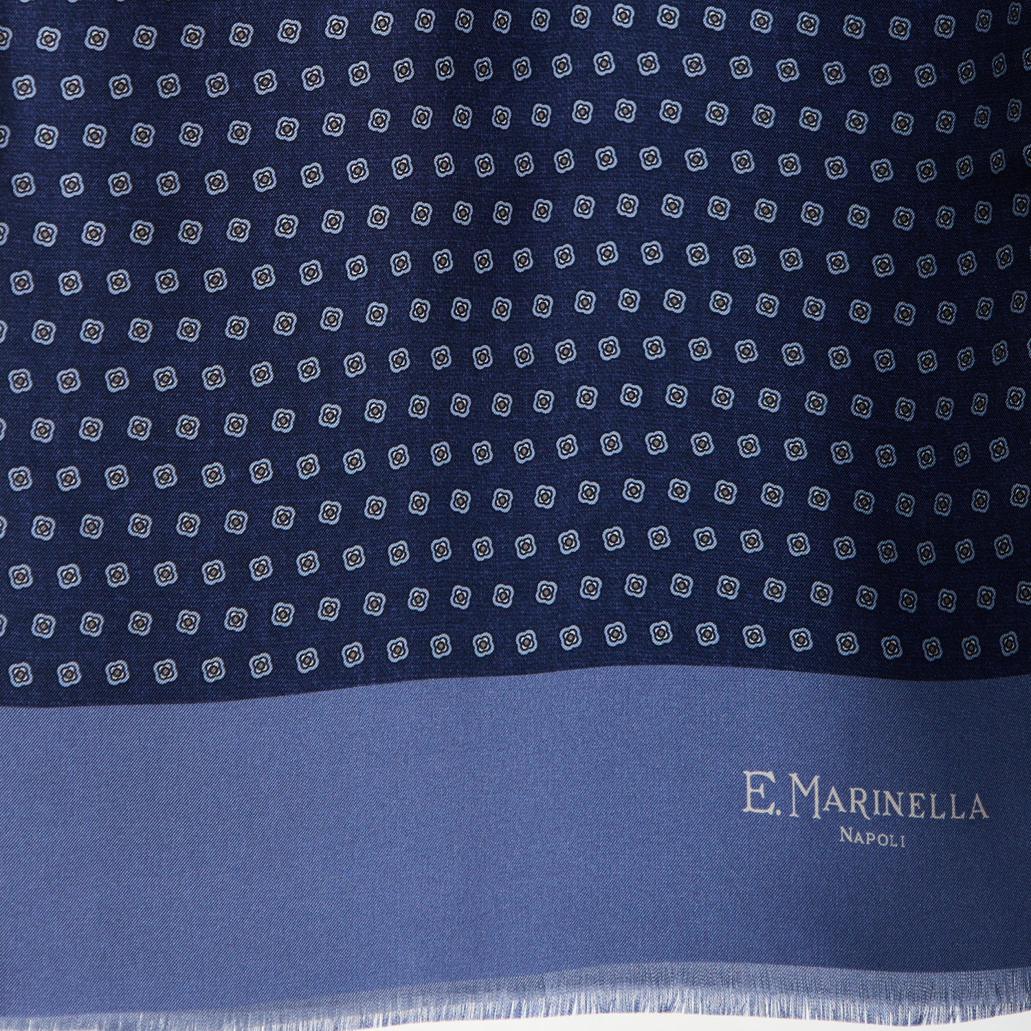 DARK BLUE DOUBLE SILK SCARF - Image 3