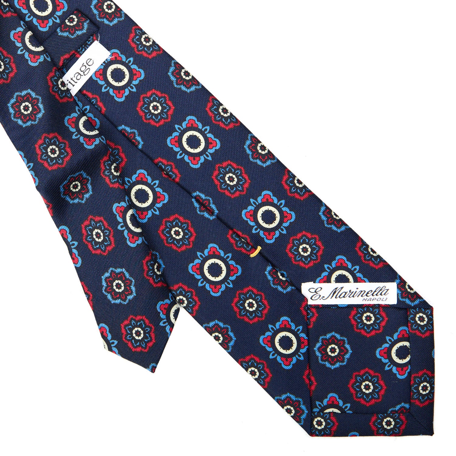 DARK BLUE EXTRA LONG SILK TIE - Image 4